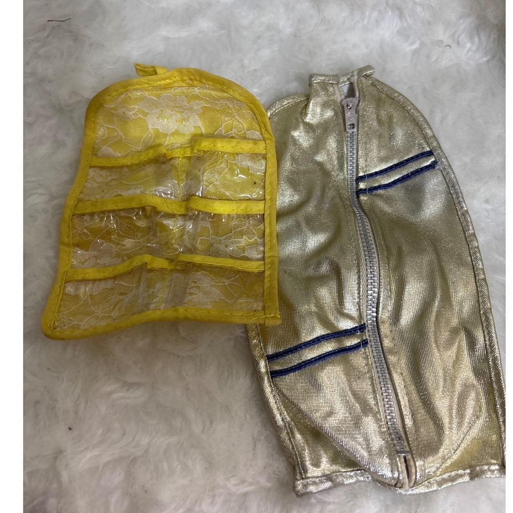 Unbranded Doll Accessories Unisex Gold Metallic Garment Bag Yellow Good Travel